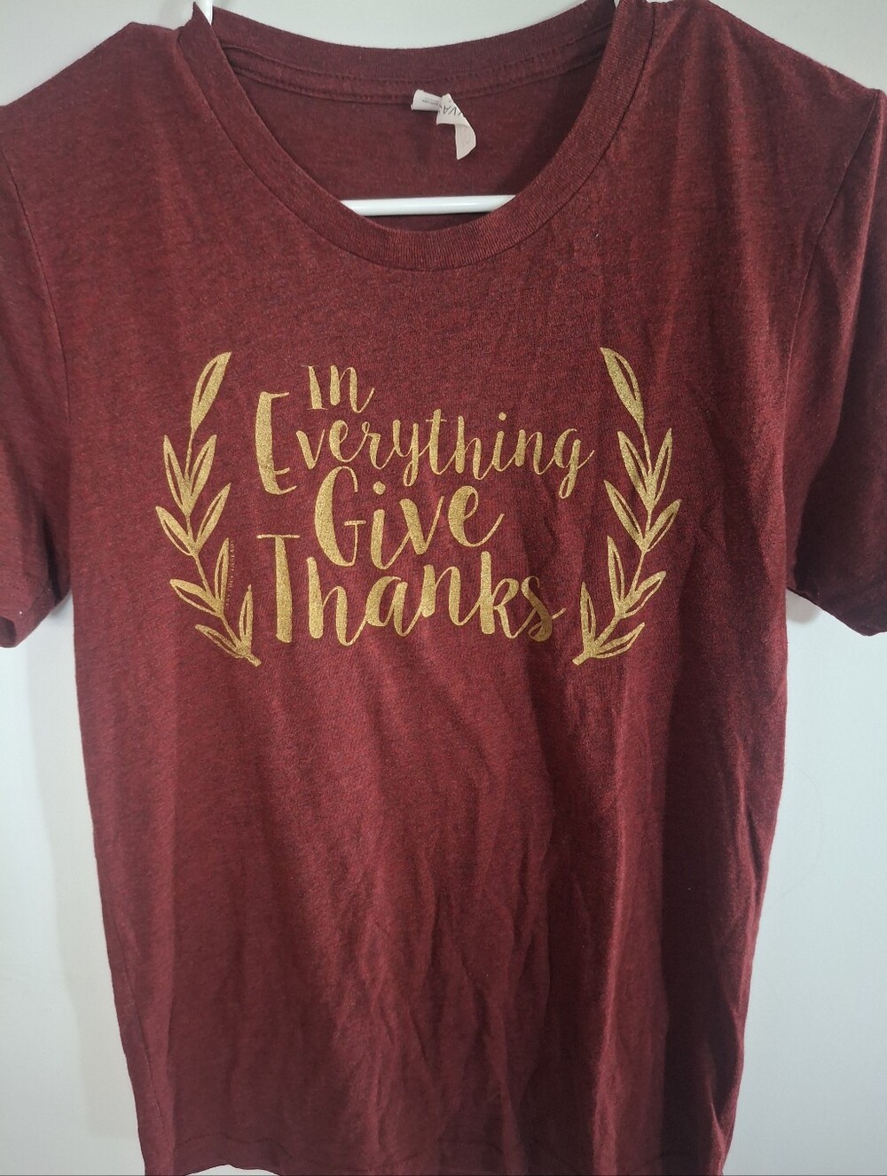 Bella Canvas Maroon Short Sleeve Tee with Gold Script